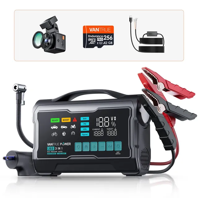 vantrue-js3-starthilfe-kompressor-e1-pro-4k-dashcam-bundle-mit-256gb image 1