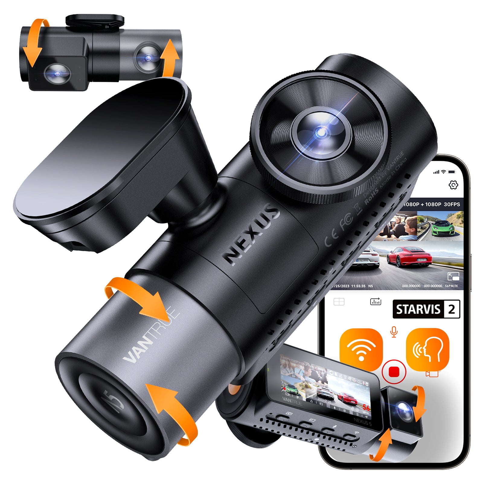vantrue-nexus-5-n5-4-kanal-dashcam-mit-2-5k-1080p-1080p-1080p-gps-wlan-sprachste image 3