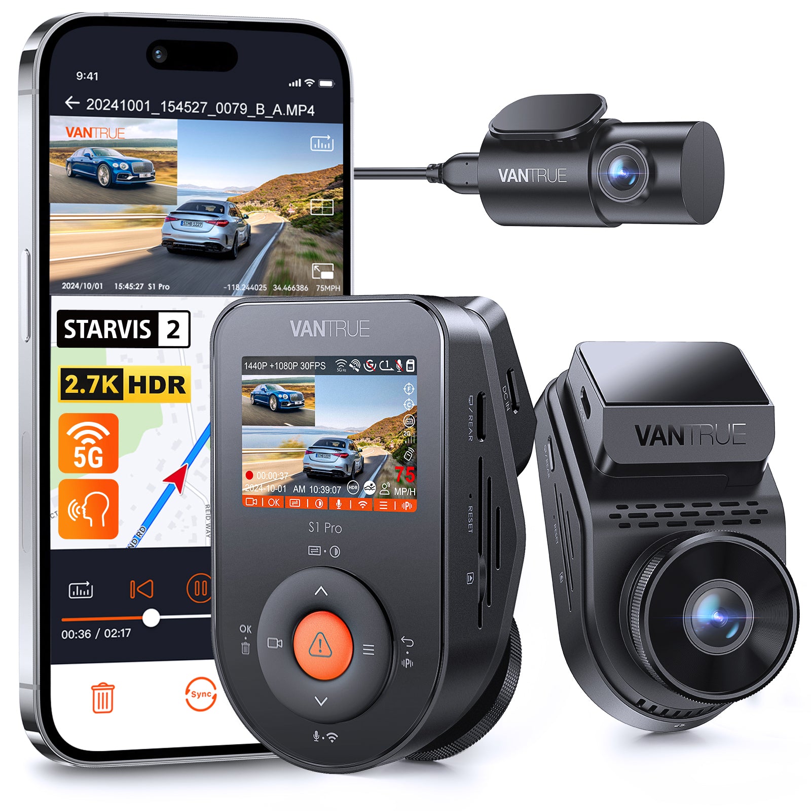 vantrue-s1-pro-refurbished-front-und-heck-dashcam-2-5k-1080p image 3