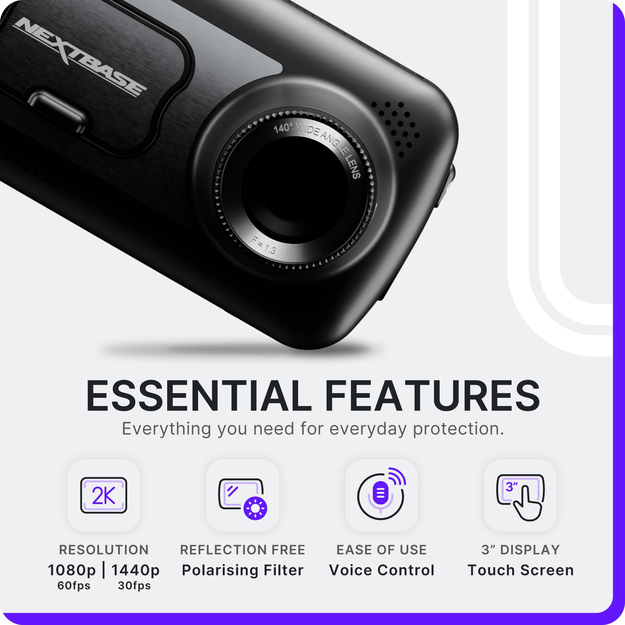 nextbase-522gw-dashcam-set-mit-hardwire-kit-64-gb-sd-karte-und-tasche image 4