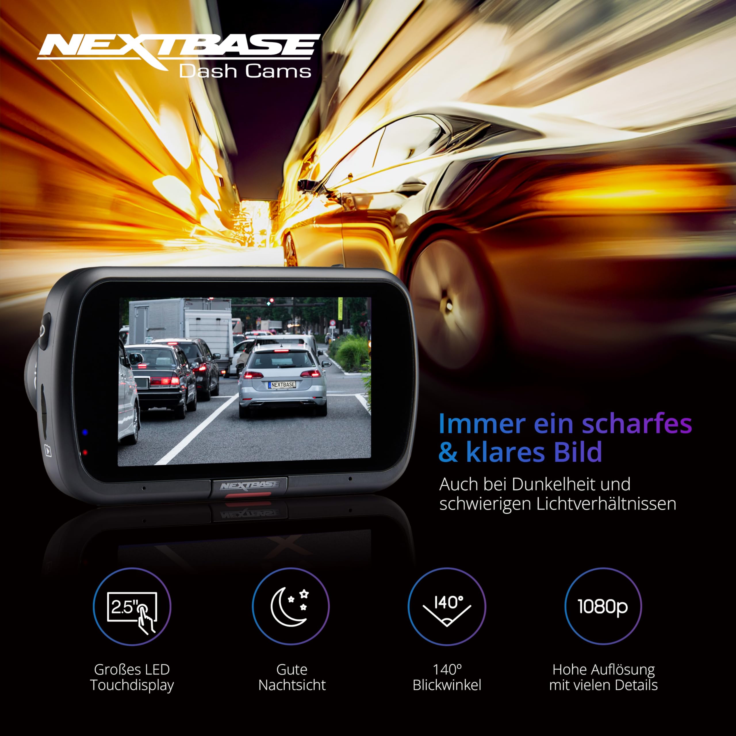 nextbase-322gw-dashcam-auto-vorne-1080p-60fps-mit-parkmodus-und-64gb-microsd image 2