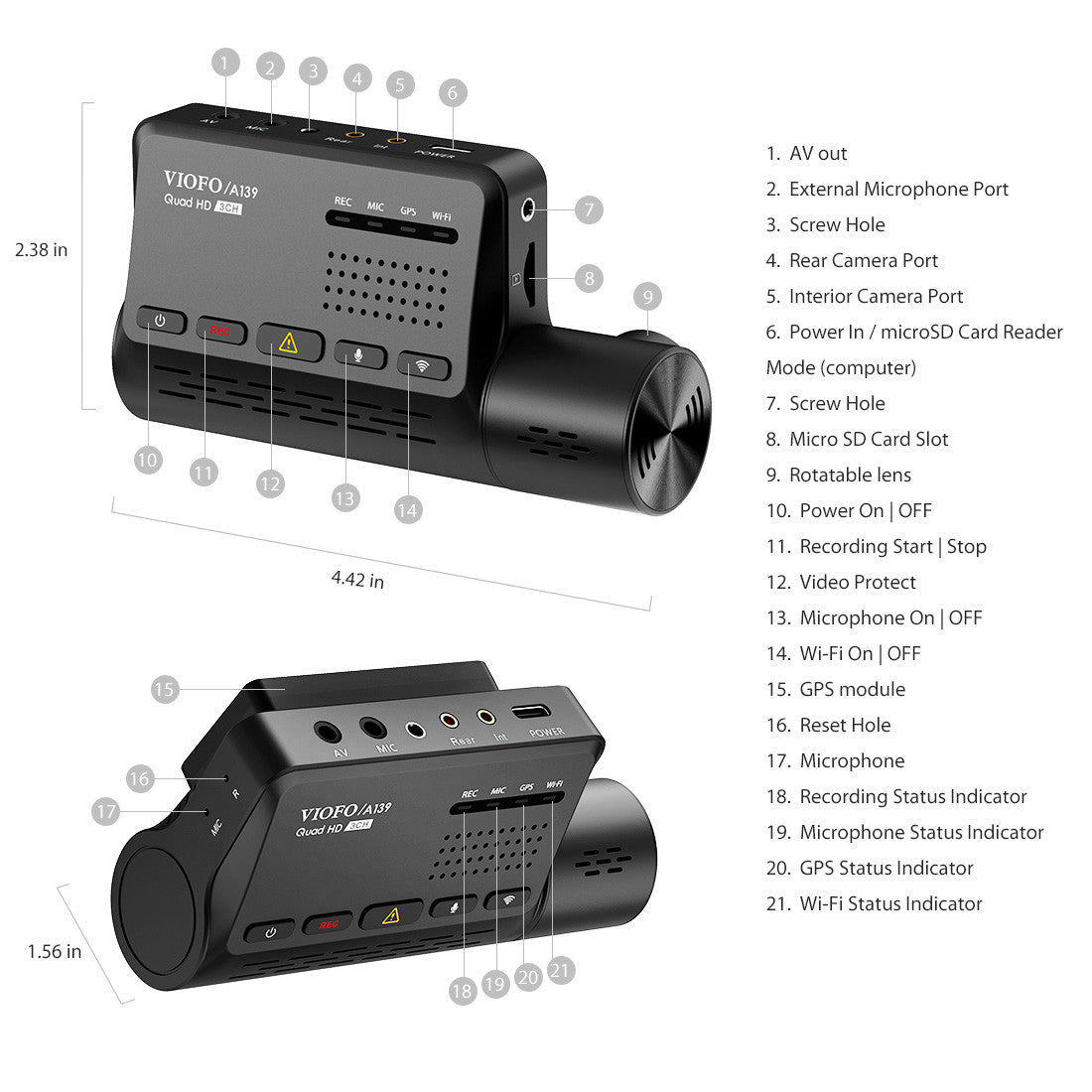 viofo-a139-2ch-dual-dashcam-vorne-2k-1440p-hinten-1080p-mit-gps-wifi image 7
