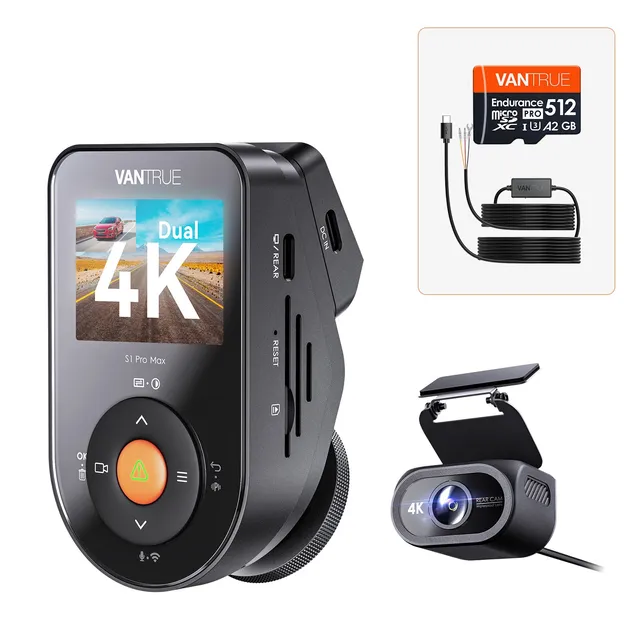 vantrue-s1-pro-max-4k-4k-dual-dashcam-bundle-mit-vp03-512gb-karte image 1