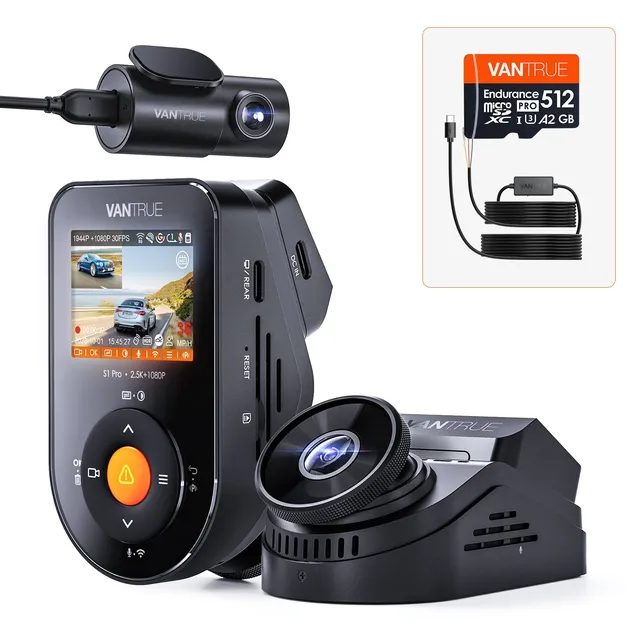 vantrue-s1-pro-dashcam-bundle-mit-512gb-karte-vp03-hardwire-kit image 1