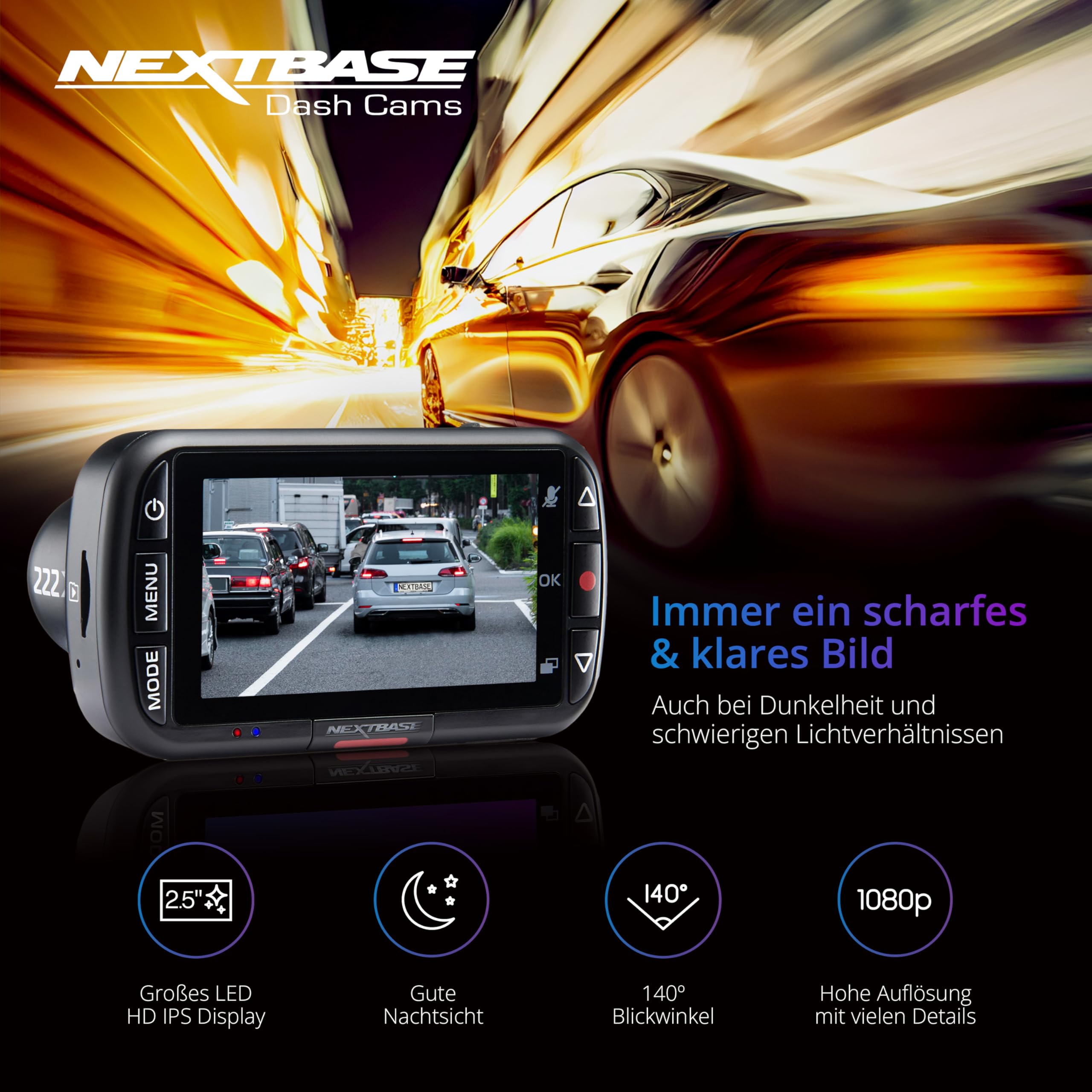 nextbase-222x-dashcam-auto-vorne-hinten-1080p-mit-32gb-microsd image 2