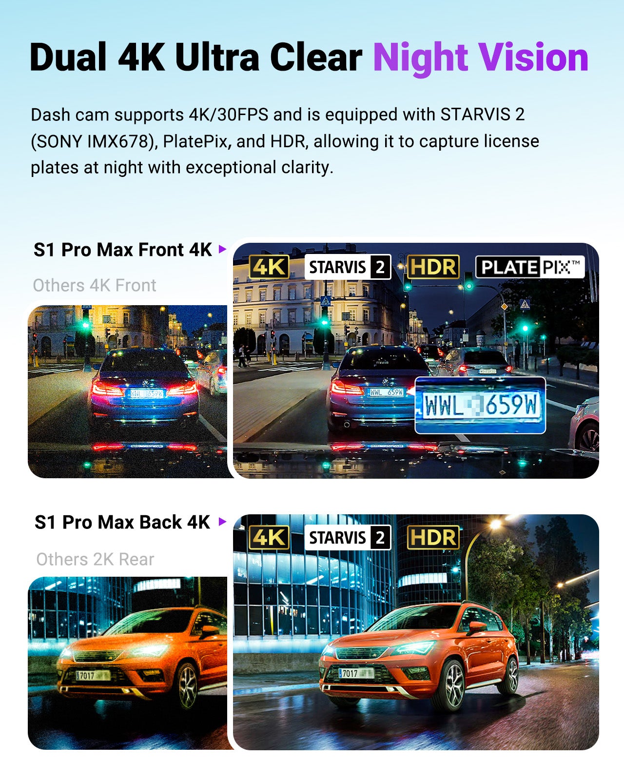 vantrue-s1-pro-max-1ch-dashcam-dual-4k-sony-starvis-2-hdr image 2