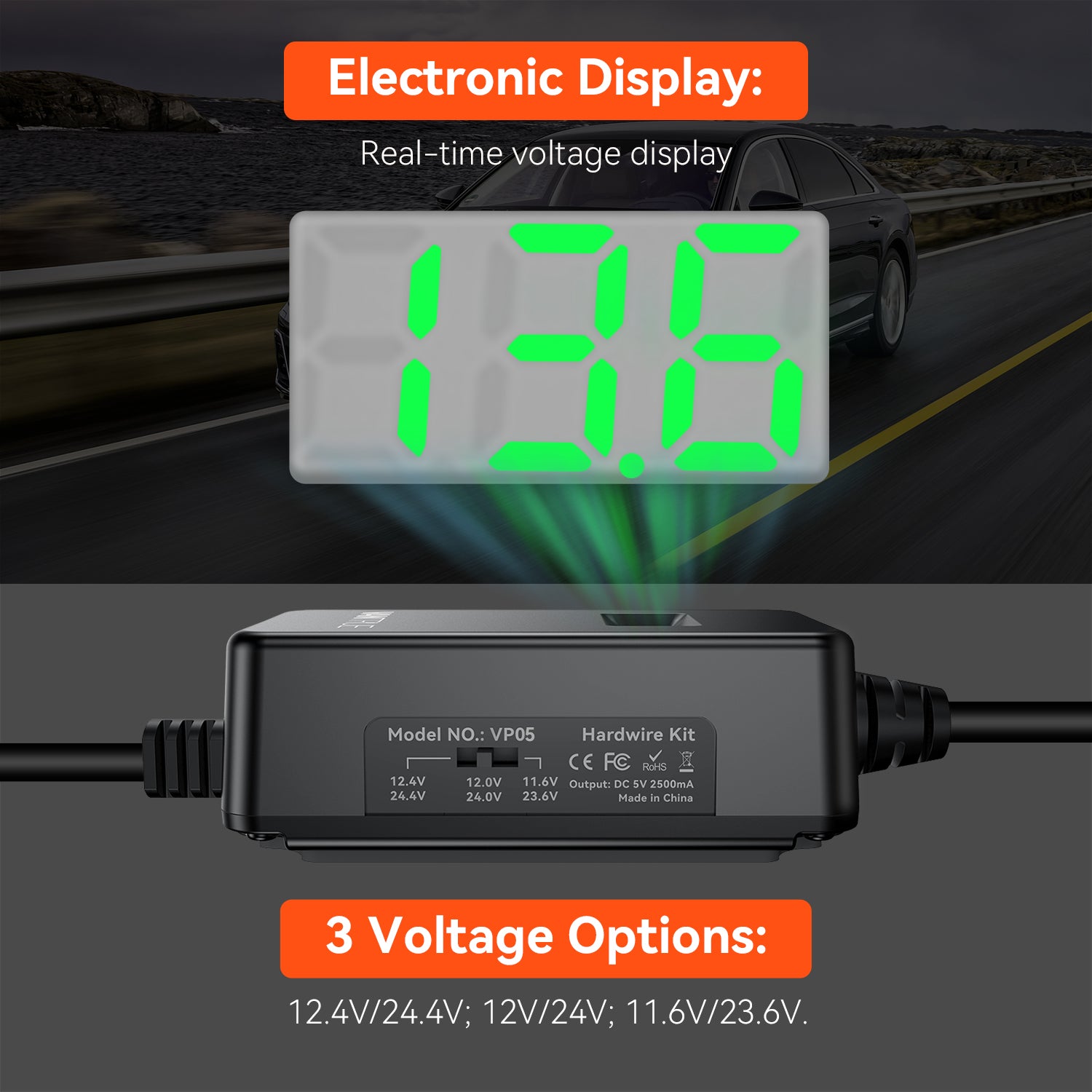 vantrue-hardwire-kit-mit-spannungsanzeige-und-display-f-r-usb-c-dashcams image 5