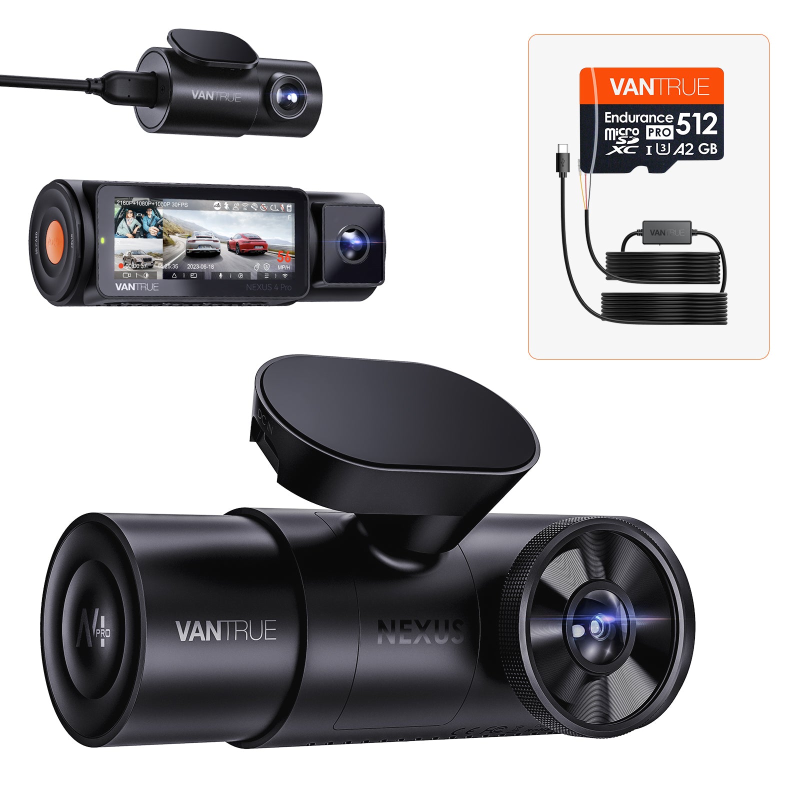 vantrue-n4-pro-dashcam-bundle-512gb-karte-hardwire-kit image 1