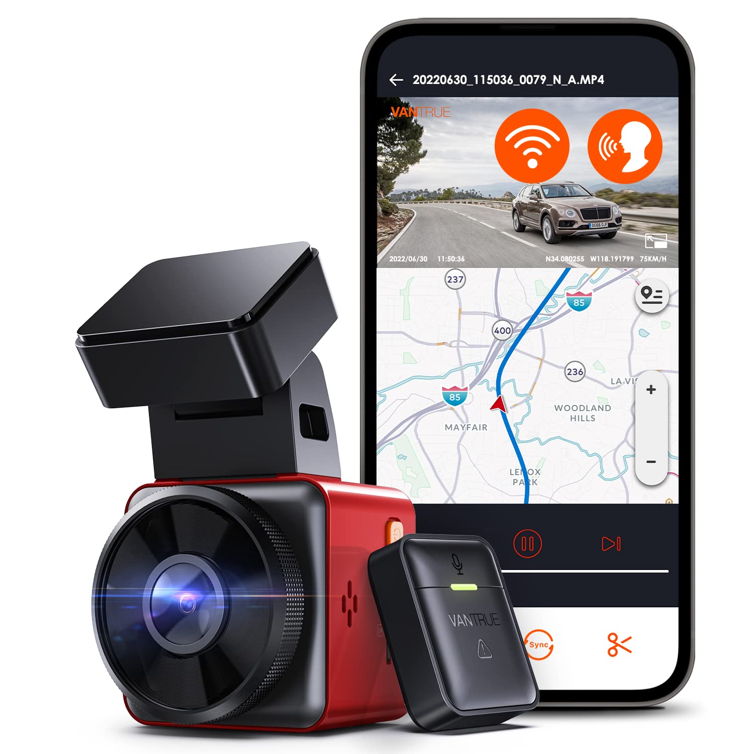vantrue-element-1-dashcam-vorne-mit-2-7k-1944p-gps-wlan-und-parkmodus image 5