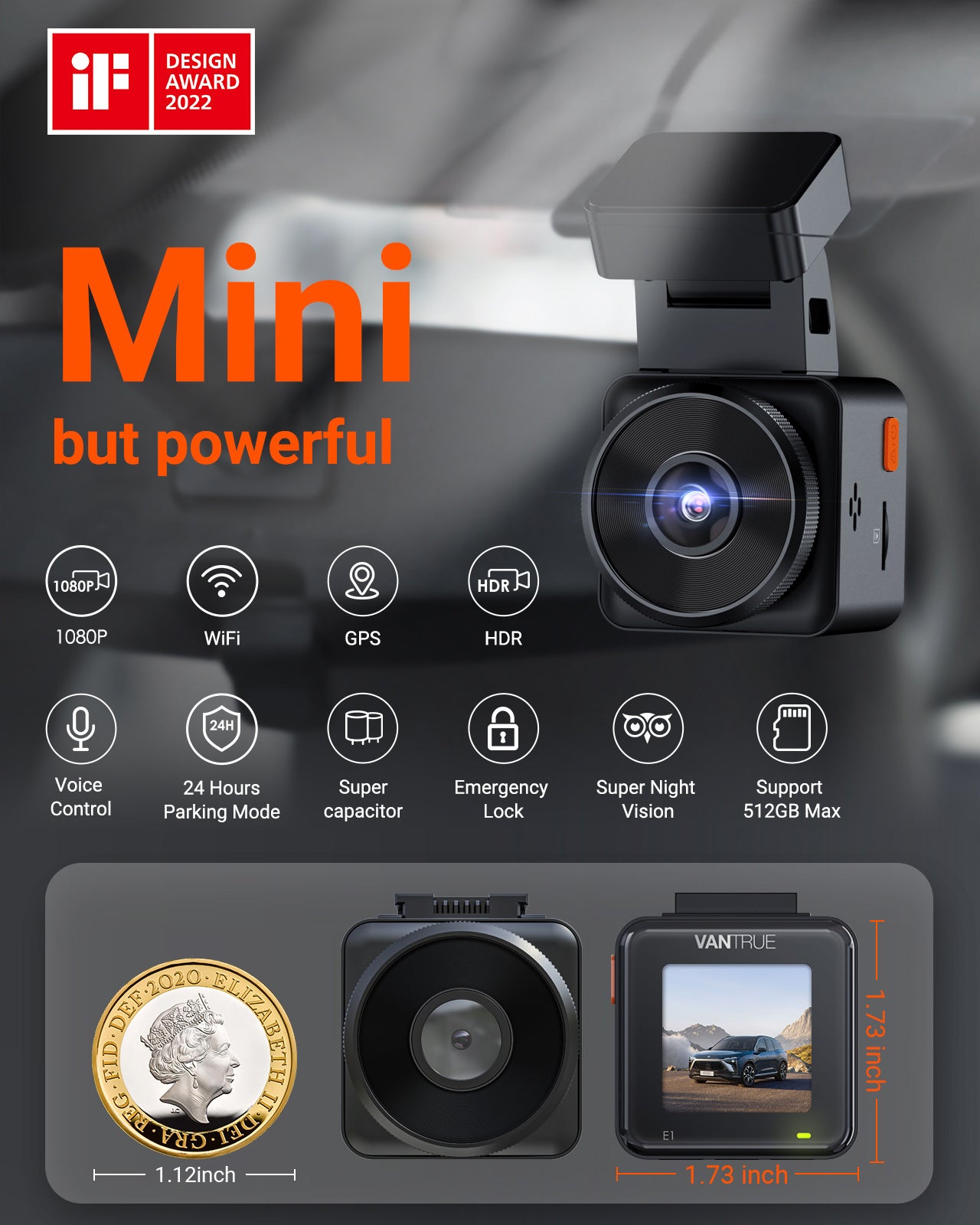 vantrue-element-1-dashcam-vorne-mit-2-7k-1944p-gps-wlan-und-parkmodus image 6