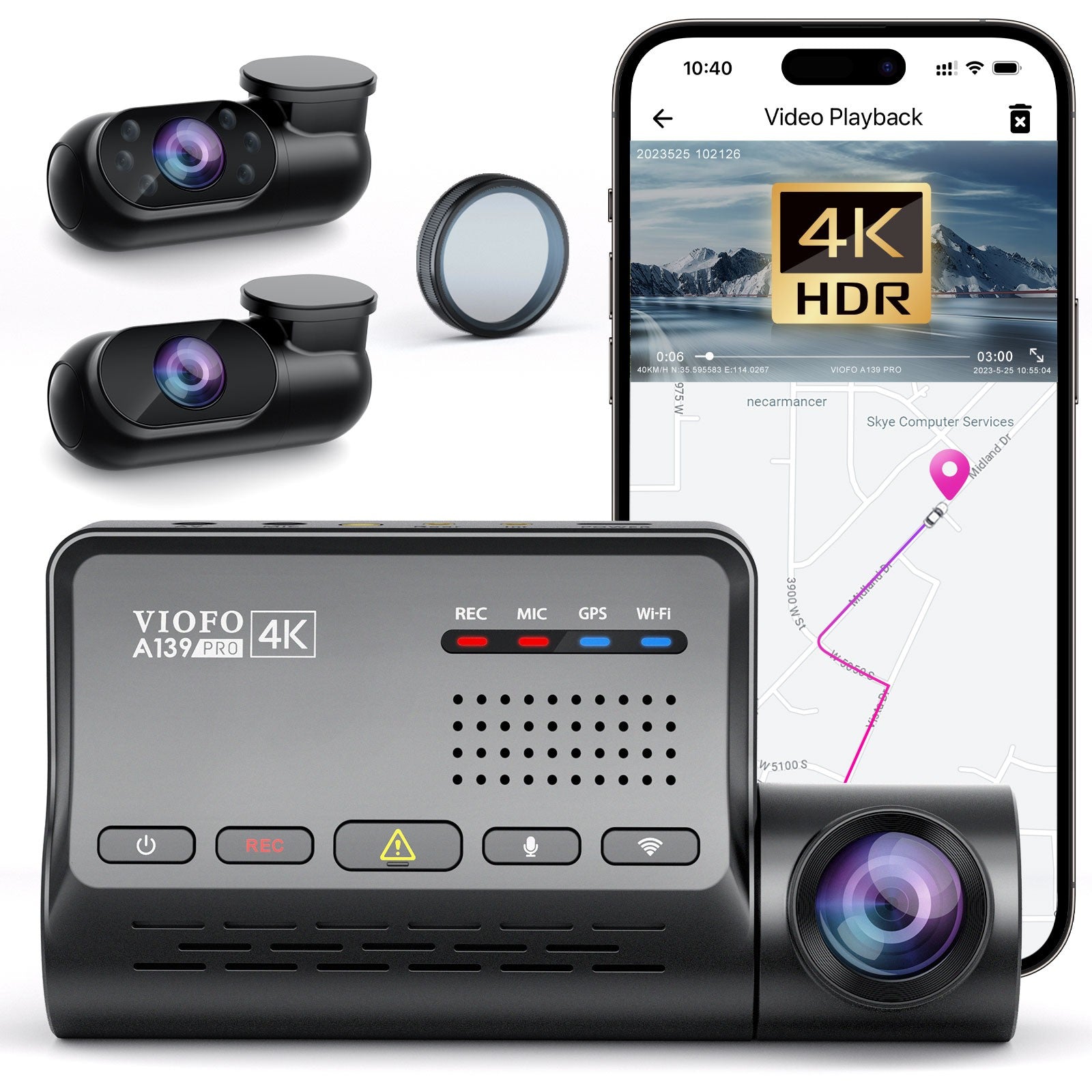 viofo-a139-pro-3ch-dashcam-4k-hdr-vorn-full-hd-innen-full-hd-hinten image 2