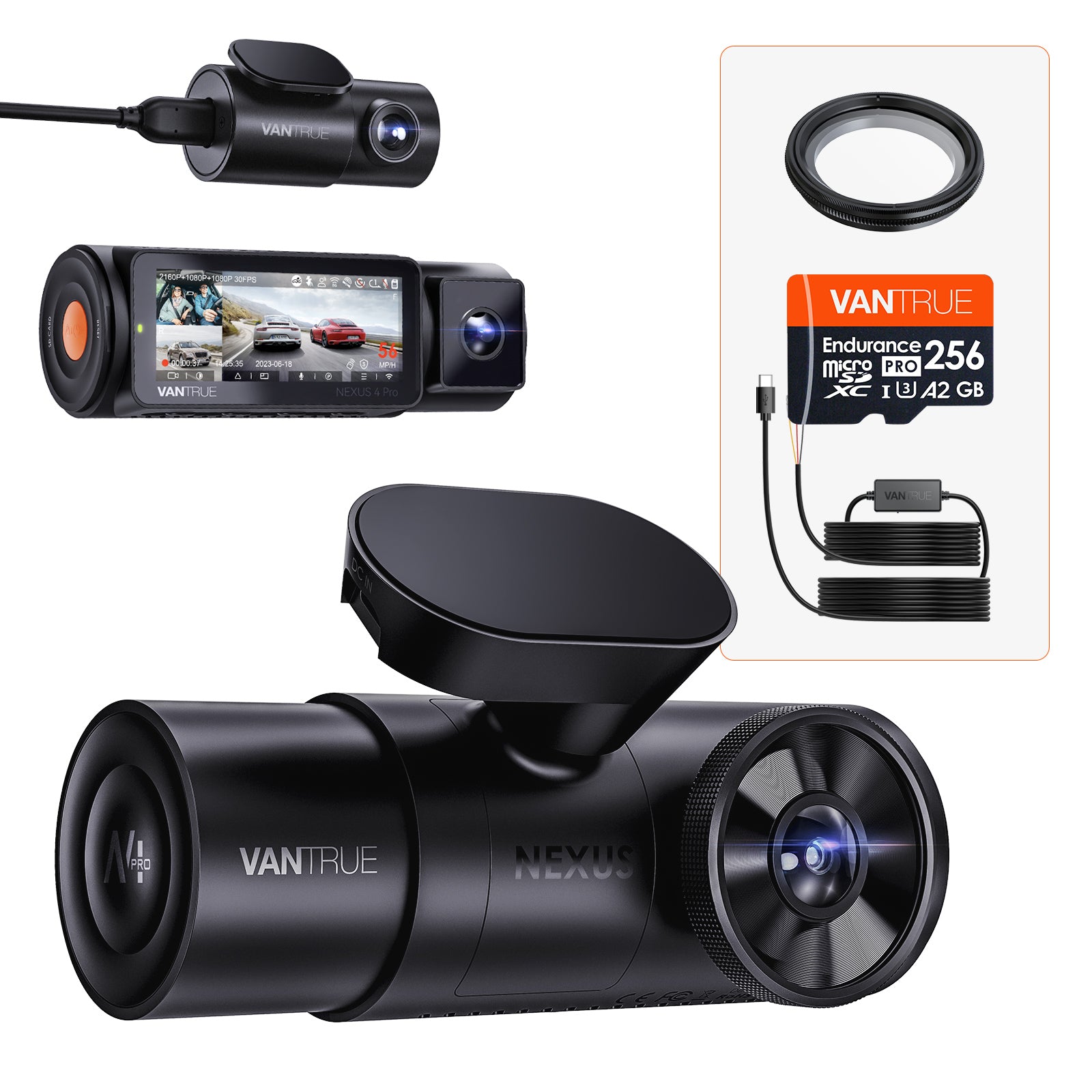 vantrue-n4-pro-dashcam-bundle-mit-vp03-hardwire-kit-256gb-cpl image 1