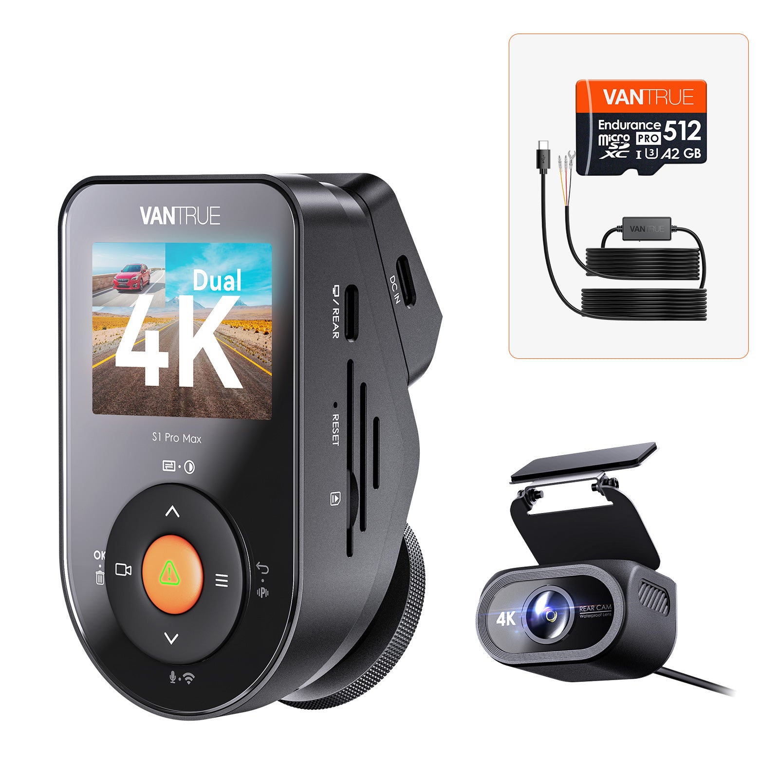 vantrue-s1-pro-max-dashcam-bundle-4k-4k-mit-vp03-512gb-karte image 1