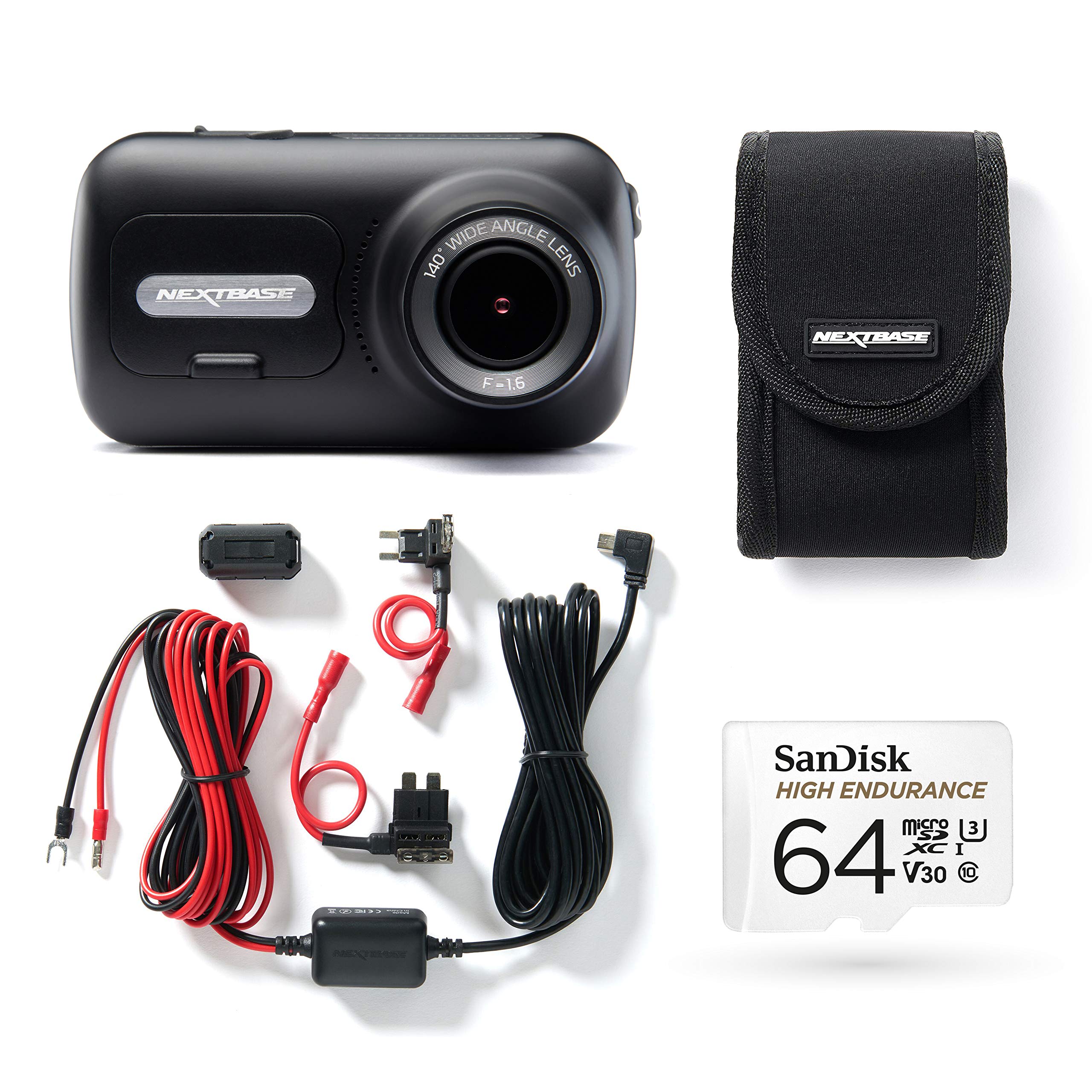 nextbase-322gw-dashcam-set-mit-hardwire-kit-64-gb-sd-karte-und-tasche image 1