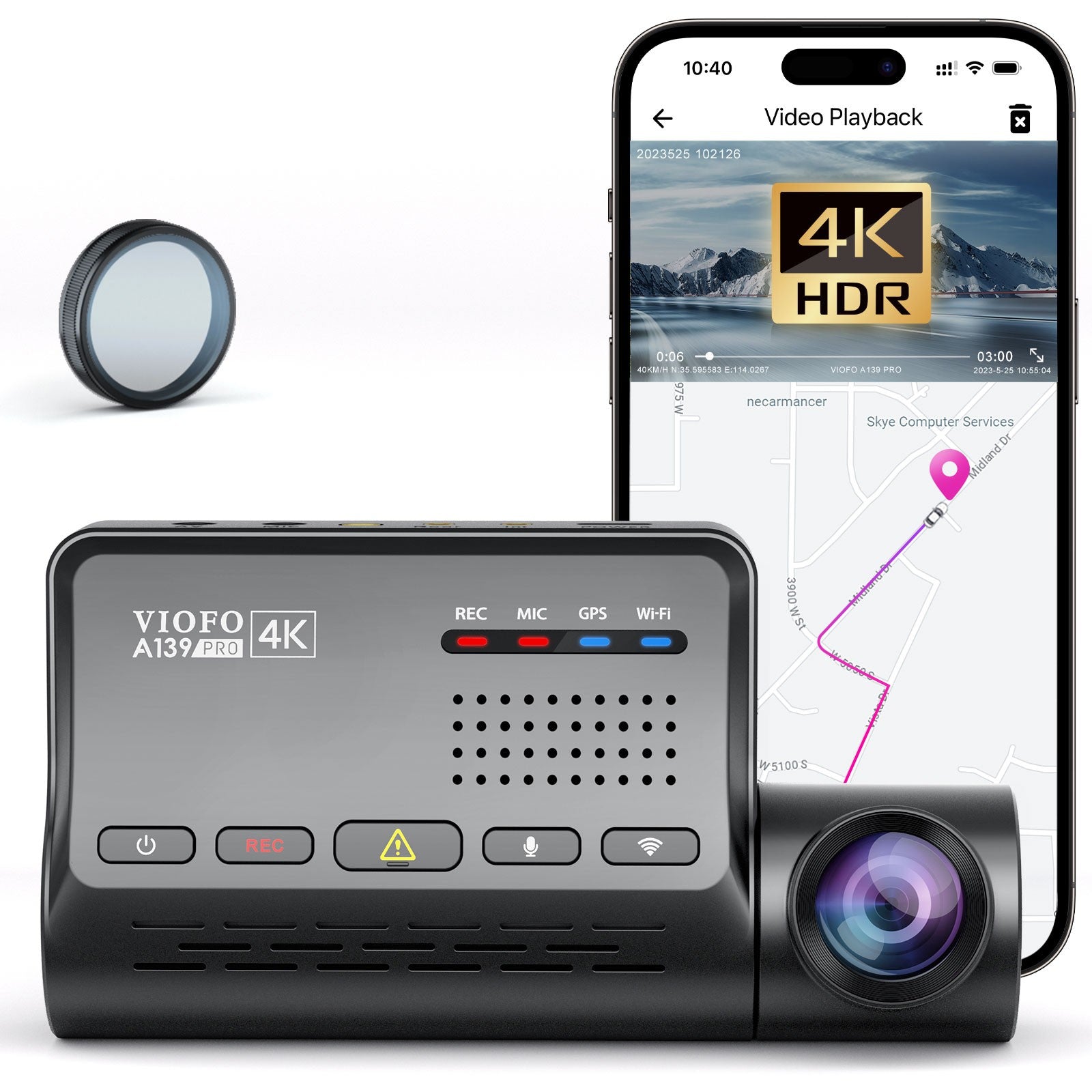 viofo-a139-pro-1ch-4k-hdr-dashcam-front-mit-sony-starvis-2-sensor-5ghz-wi-fi-und image 2