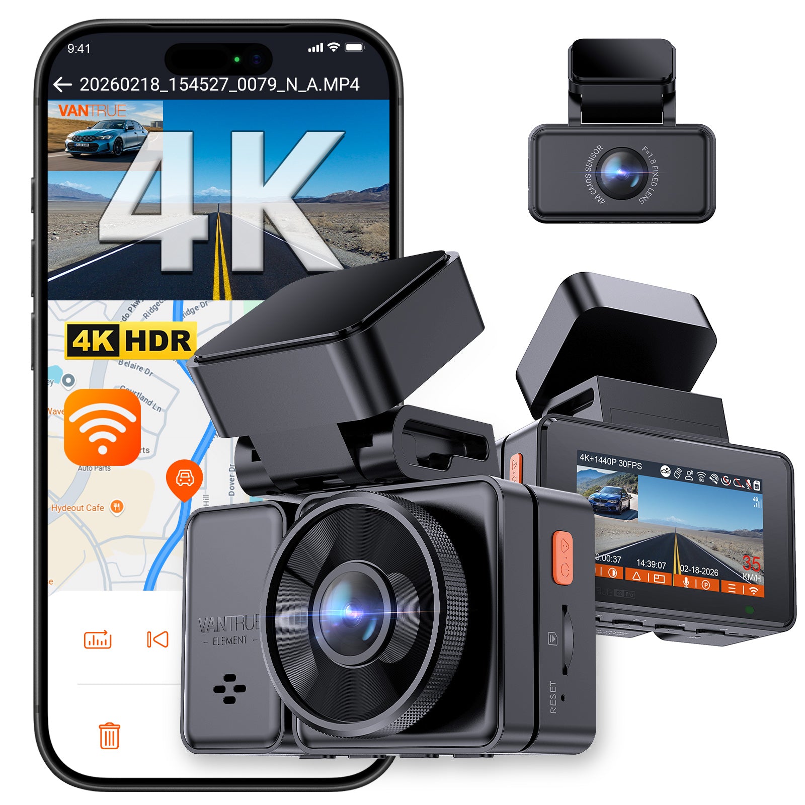 vantrue-element-2-pro-front-rear-dashcam-4k-2k-dual-hdr-park-berwachung image 1