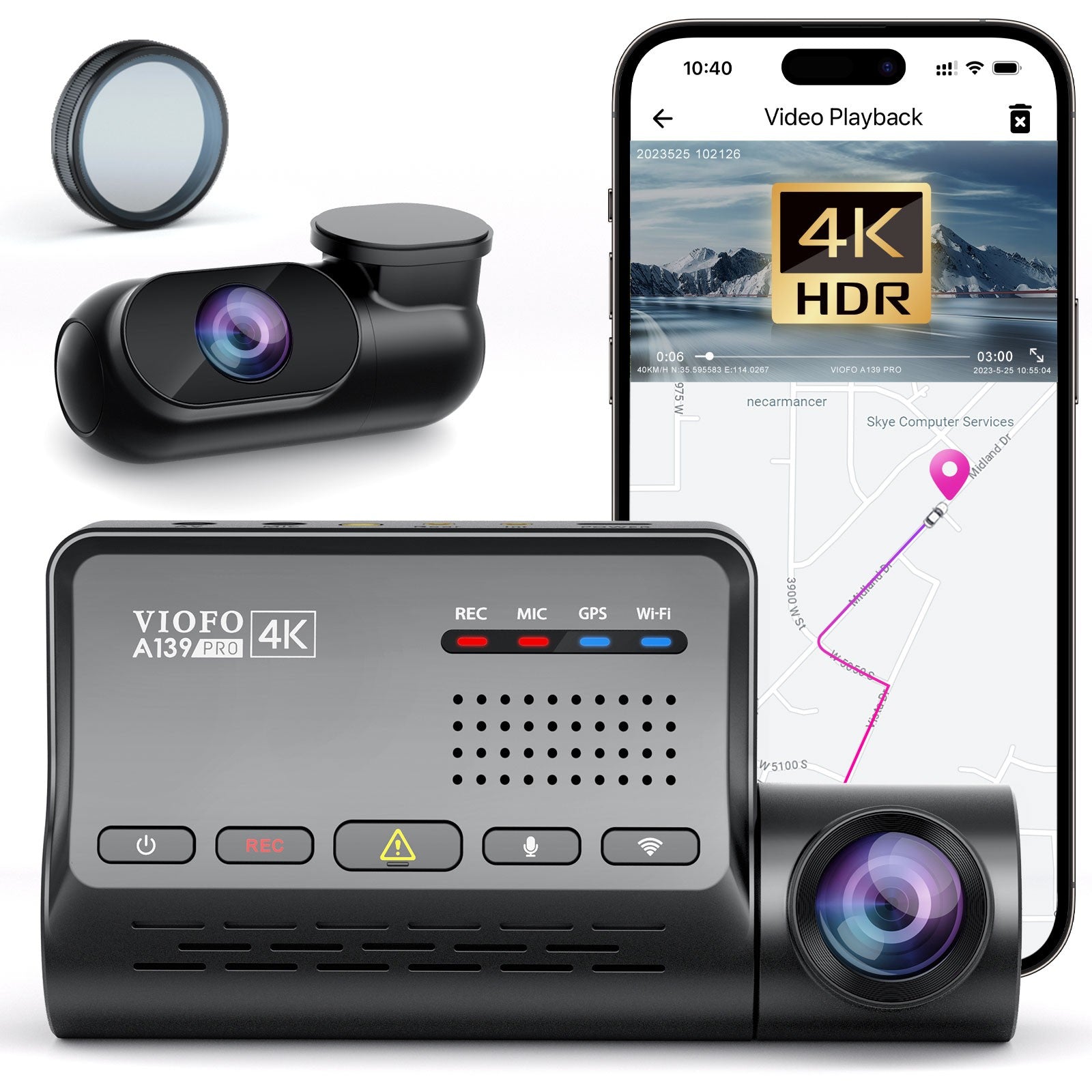 viofo-a139-pro-2ch-dashcam-4k-hdr-vorne-1080p-hinten-sony-starvis-2-imx678-gps-w image 2