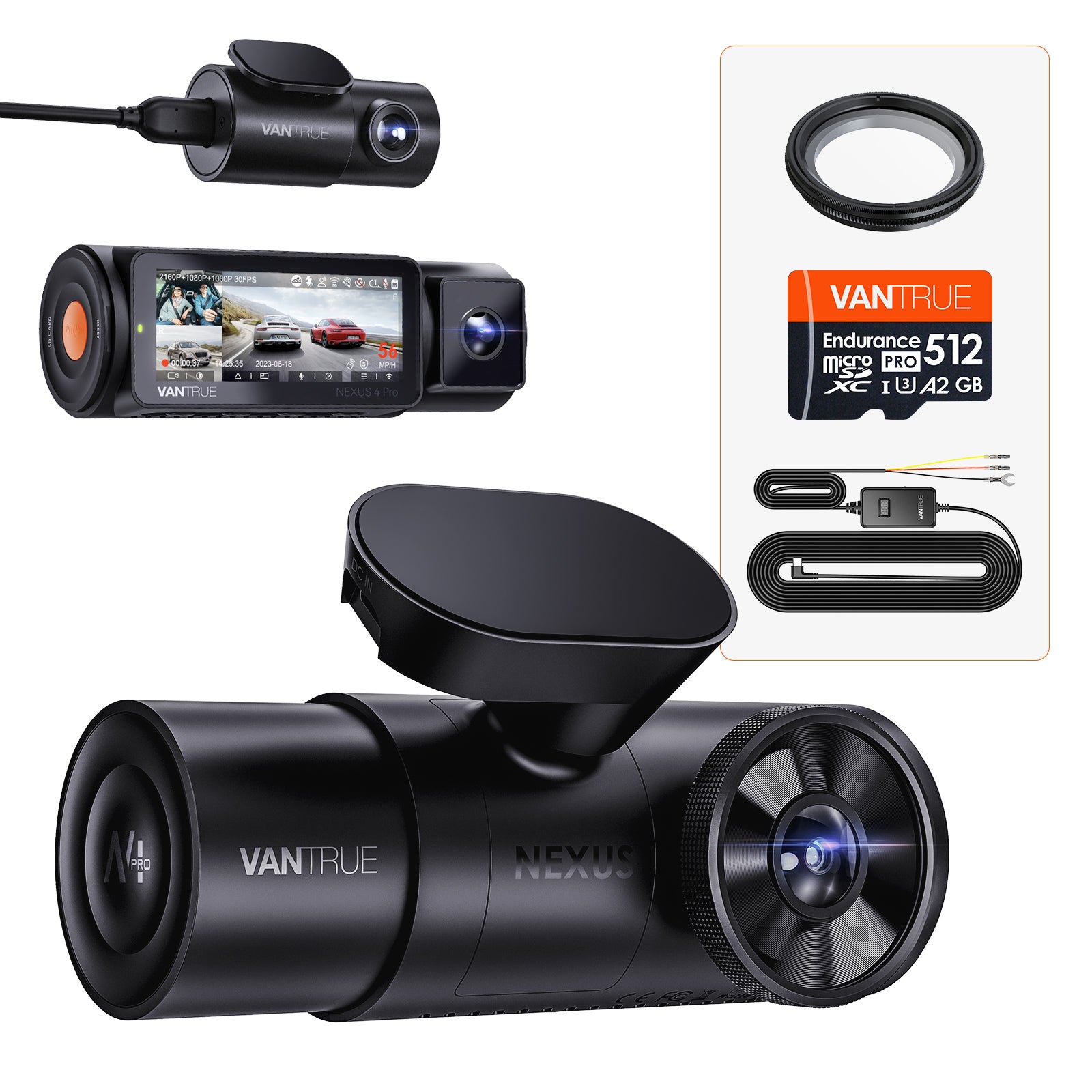 vantrue-n4-pro-dashcam-bundle-mit-vp05-hardwire-kit-cpl-512gb-karte image 1