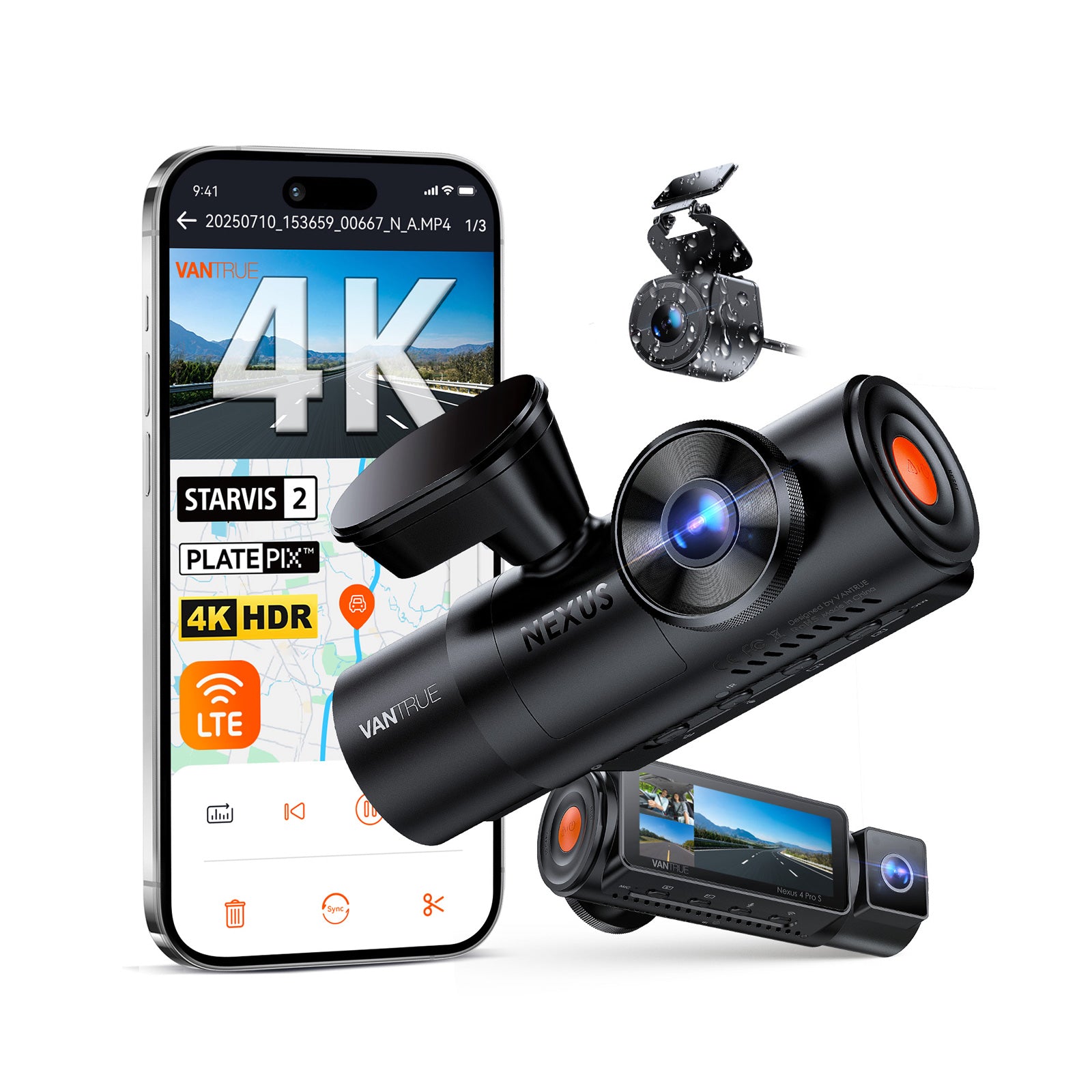 vantrue-nexus-4-pro-s-3-kanal-dashcam-4k-1080p-2-5k-mit-gps-und-park-berwachung image 2