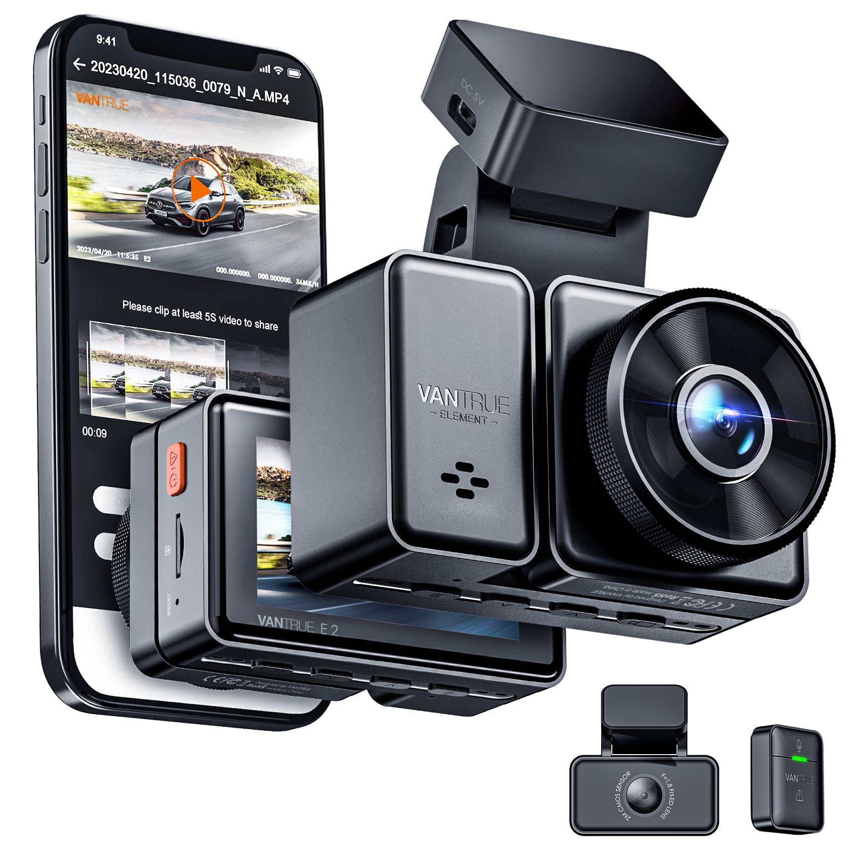 vantrue-element-2-front-und-heck-dashcam-1944p-1944p-general-berholt image 4