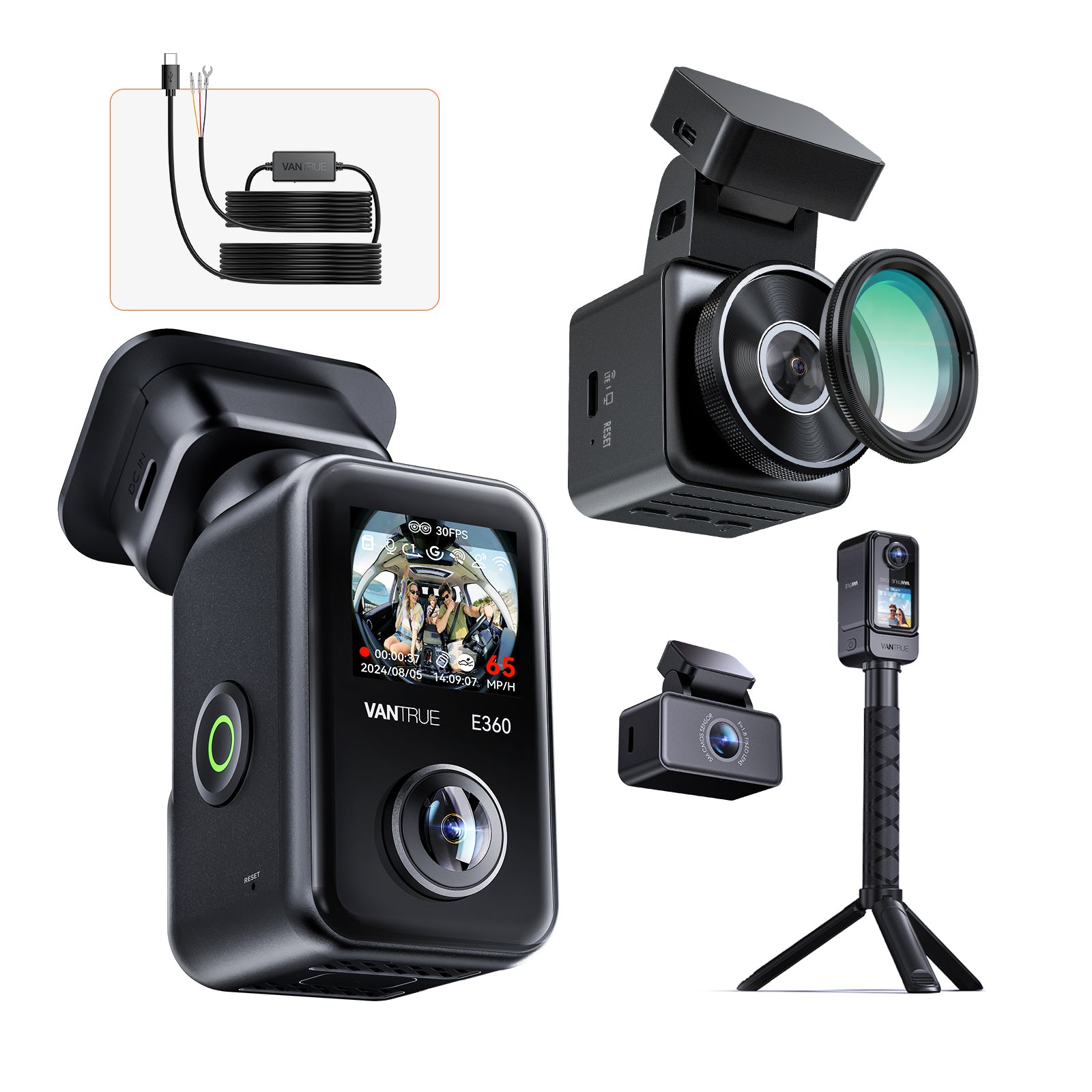 vantrue-e360-ace-e1-pro-dashcam-bundle-mit-vp03-hardwire-kit image 1