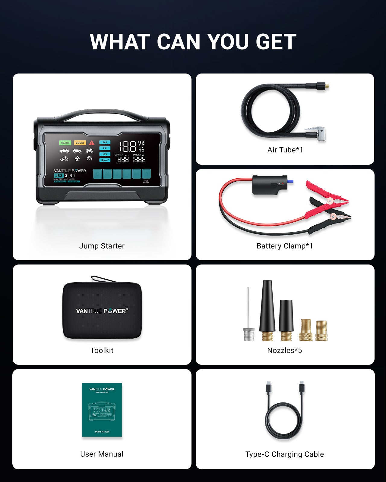 vantrue-js3-all-in-one-starthilfe-kompressor-powerbank-65w image 8
