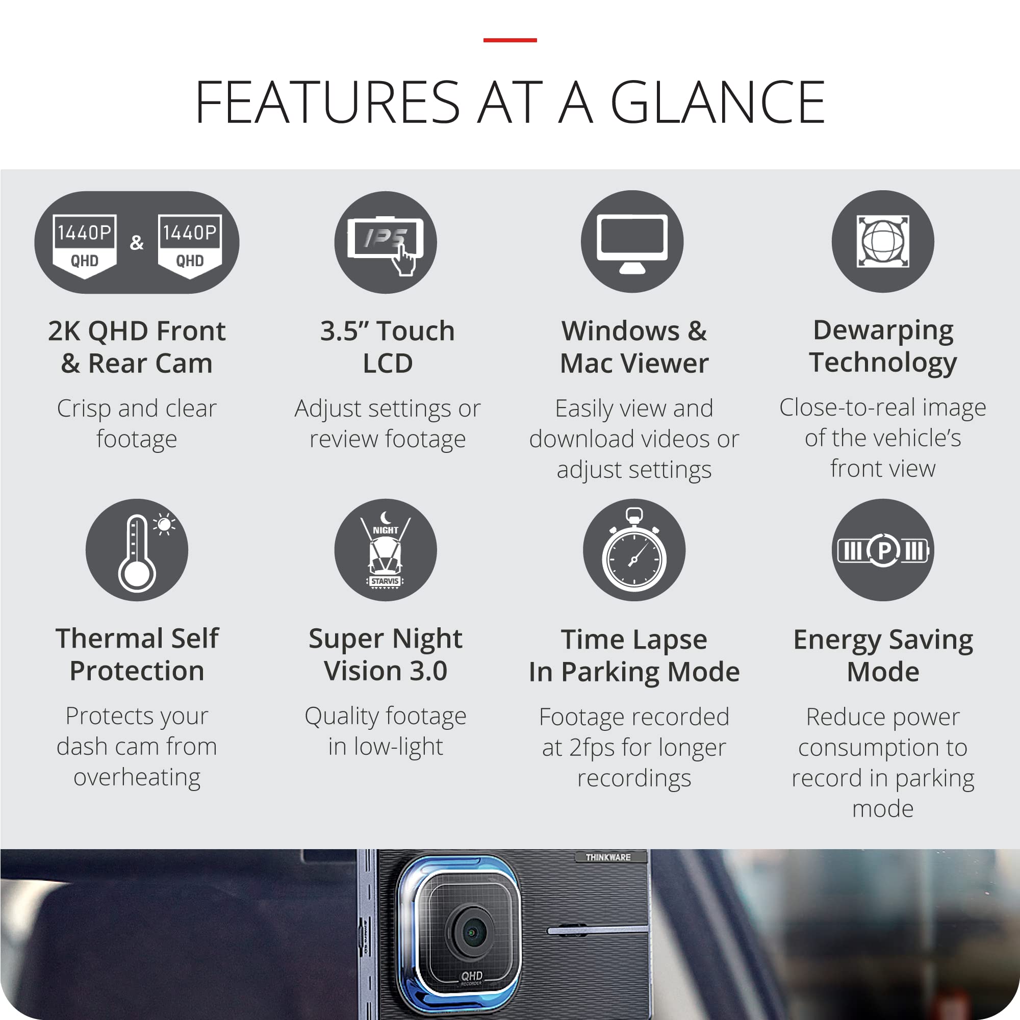 thinkware-x1000-zweikanal-dashcam-2k-qhd-vorn-hinten-mit-gps-parkmodus-nachtsich image 3