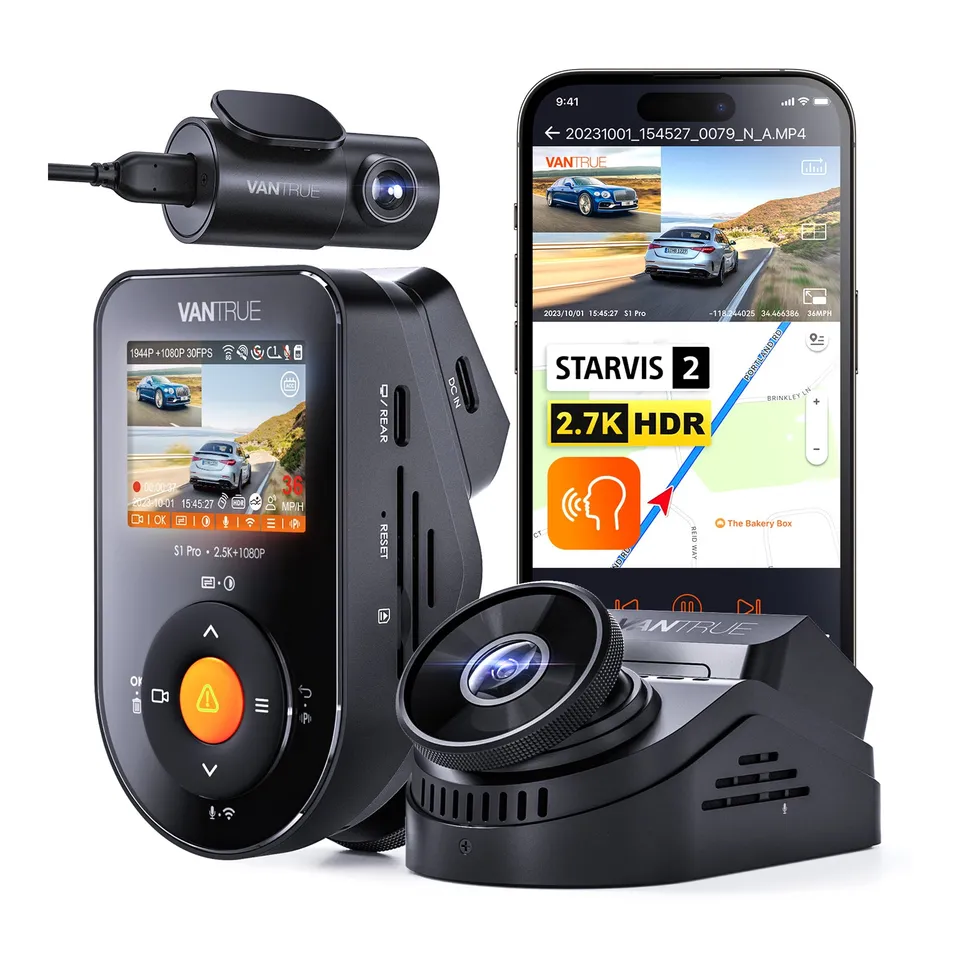 vantrue-s1-pro-2ch-dual-dashcam-vorn-2-5k-hinten-1080p image 1