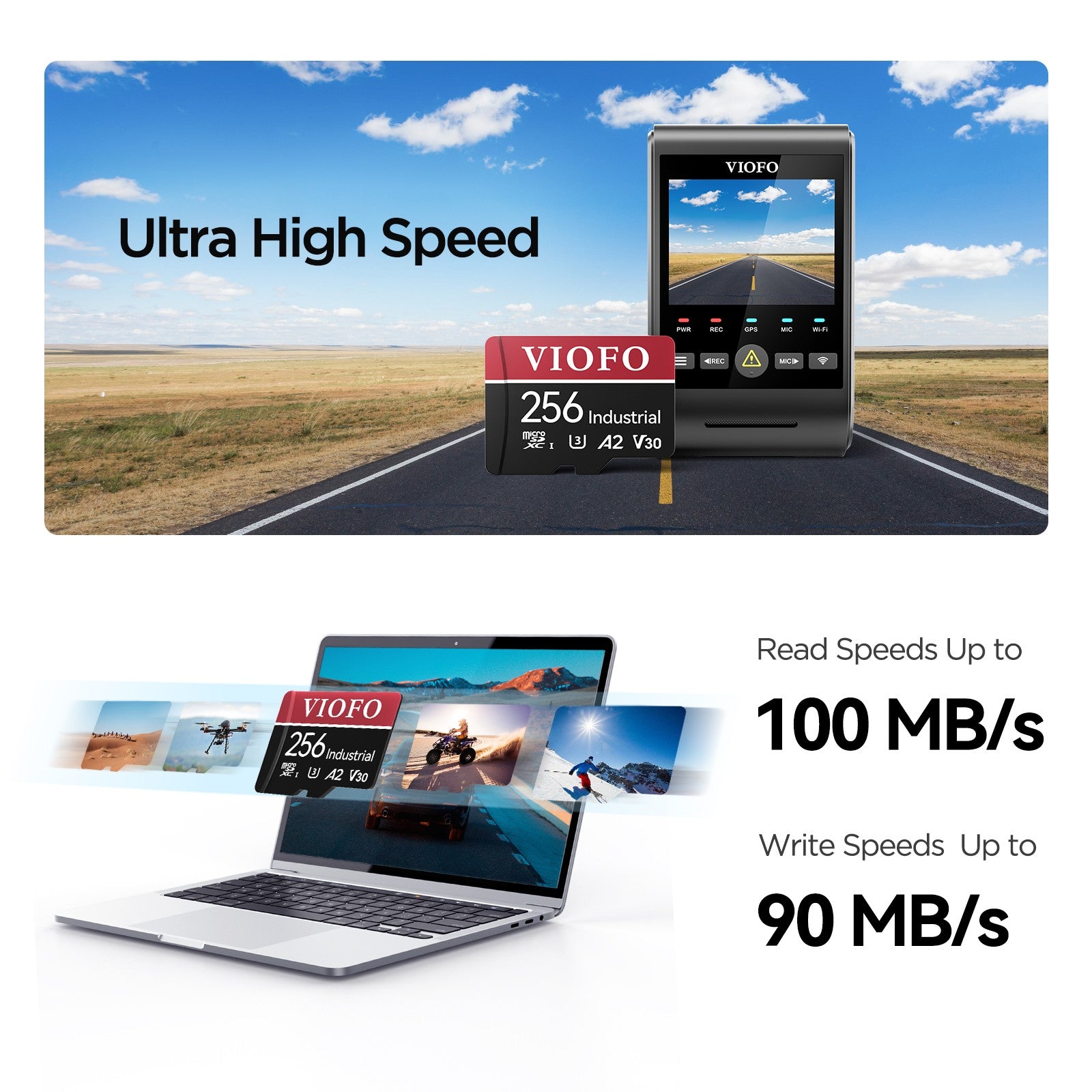 viofo-256gb-industrial-microsd-karte-u3-a2-v30-mit-adapter-f-r-4k-dashcam image 2