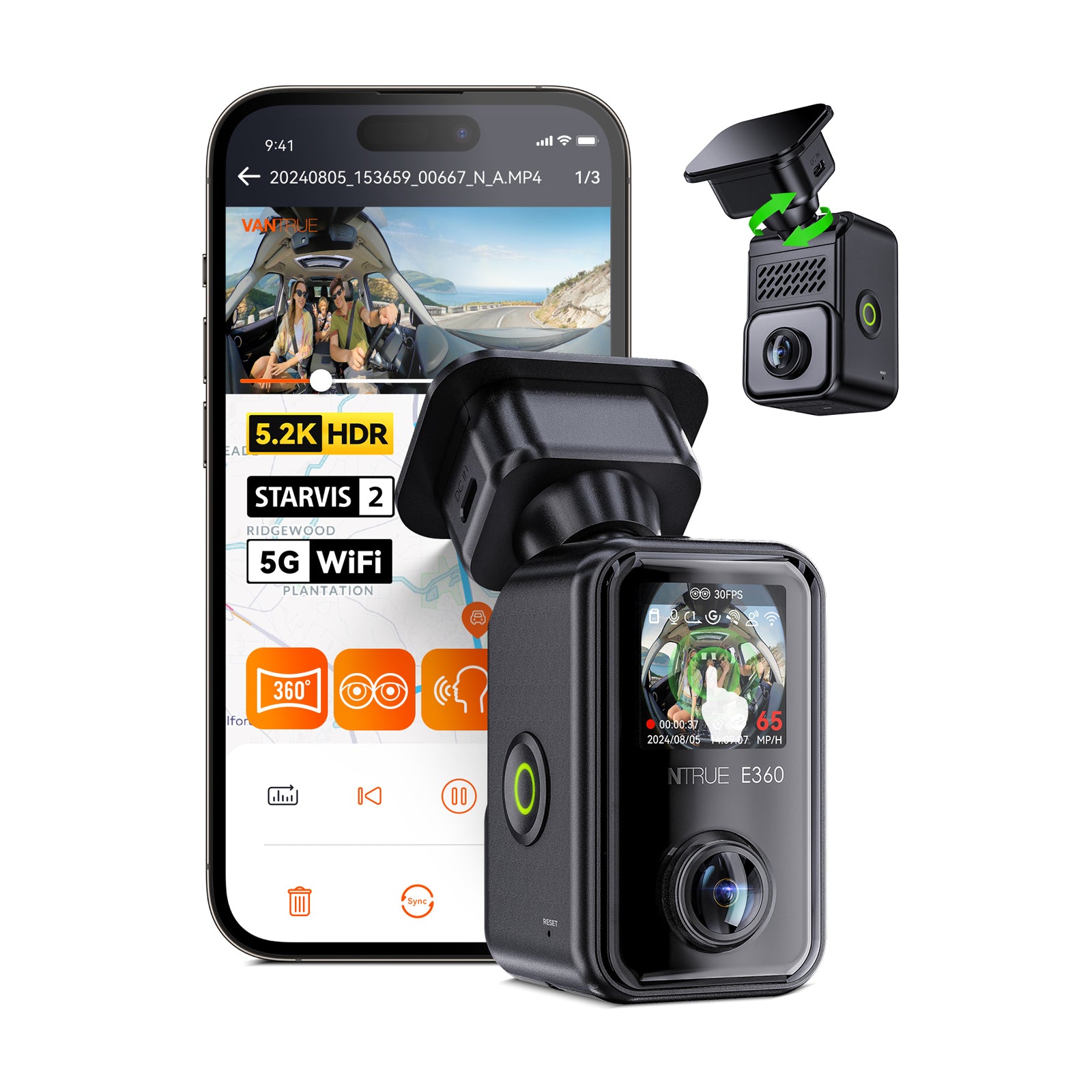 vantrue-e360-e360-ace-dashcam-5-2k-360-grad-panorama-mit-sony-sensor image 3