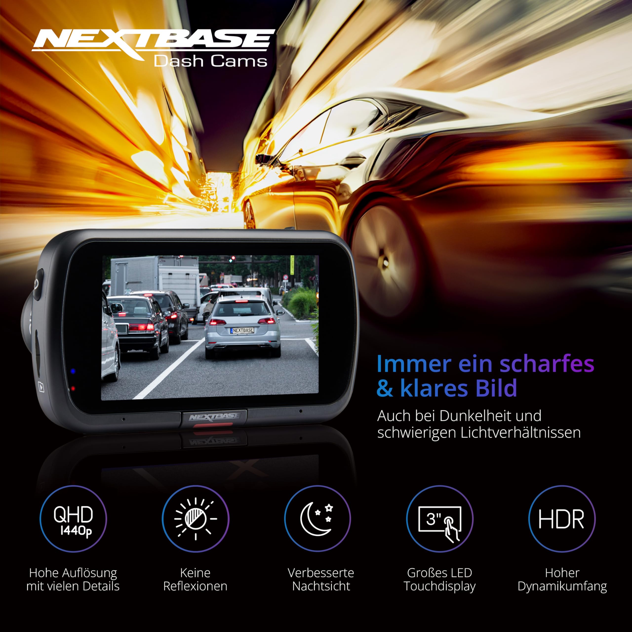 nextbase-522gw-dashcam-auto-vorne-1440p-mit-parkmodus-und-nachtsicht image 2